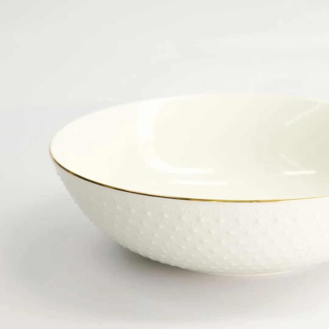 Tokyo Design Studio Nippon White Gouden Kom 23x6,5cm 1300ml - Sterrenwit/Goud