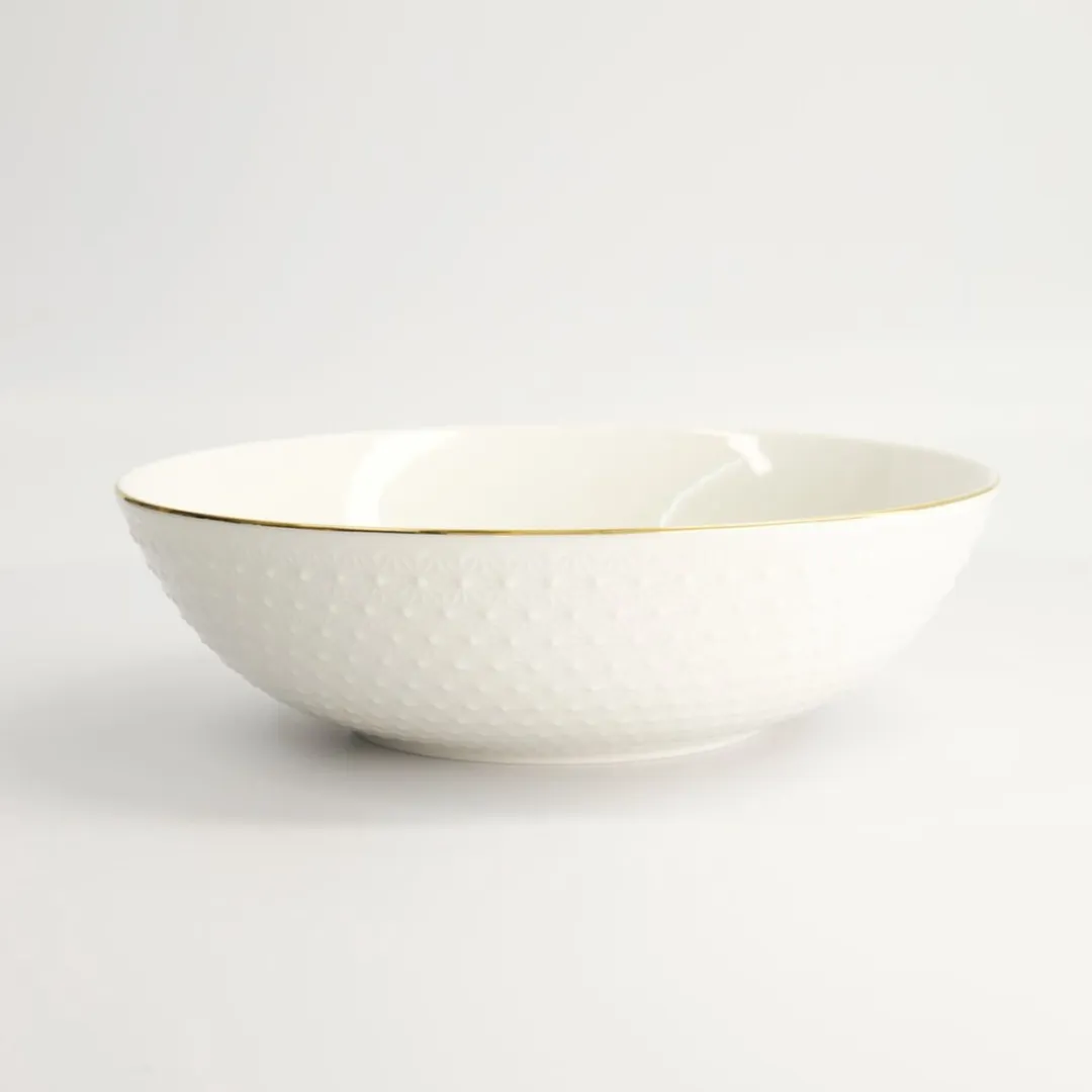Tokyo Design Studio Nippon White Gouden Kom 23x6,5cm 1300ml - Sterrenwit/Goud