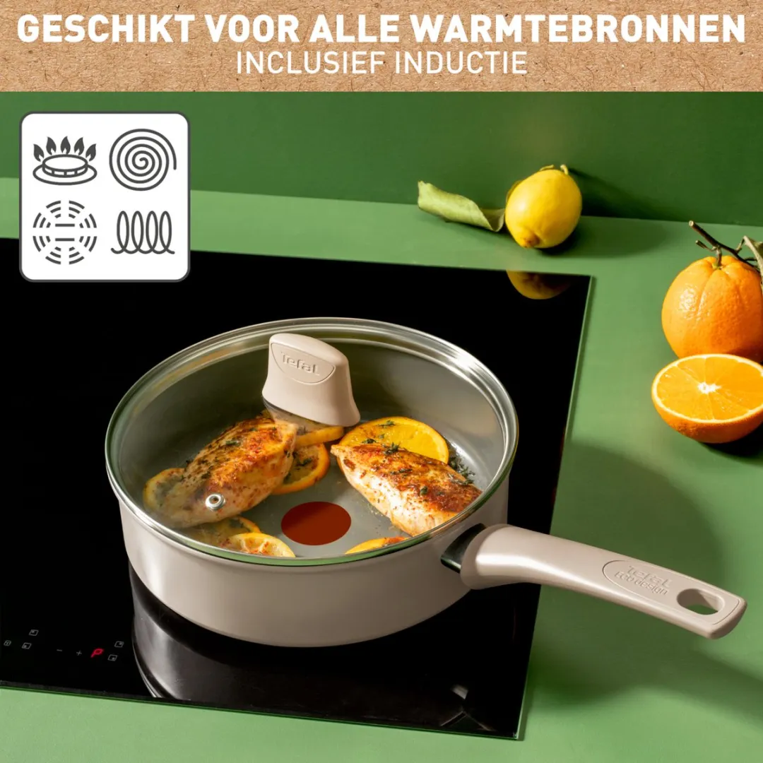 Tefal Revive Hapjespan Ø24cm - Keramisch - Beige - afbeelding 6 van 6