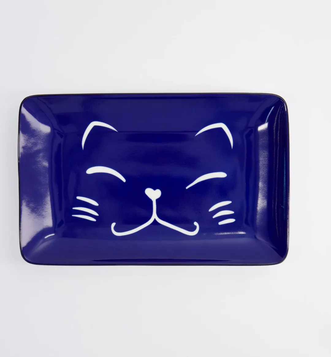 Tokyo Design Studio Kawaii Lucky Cat Sushi Bord - Blauw 21x13.5cm