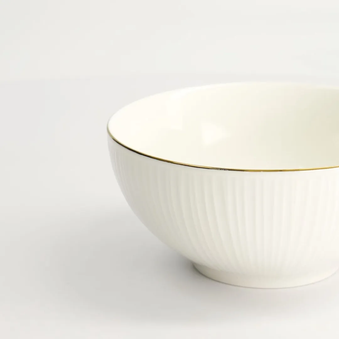 Tokyo Design Studio Nippon White Gold Rim Kom 15x7cm 550ml - 3 Stuks