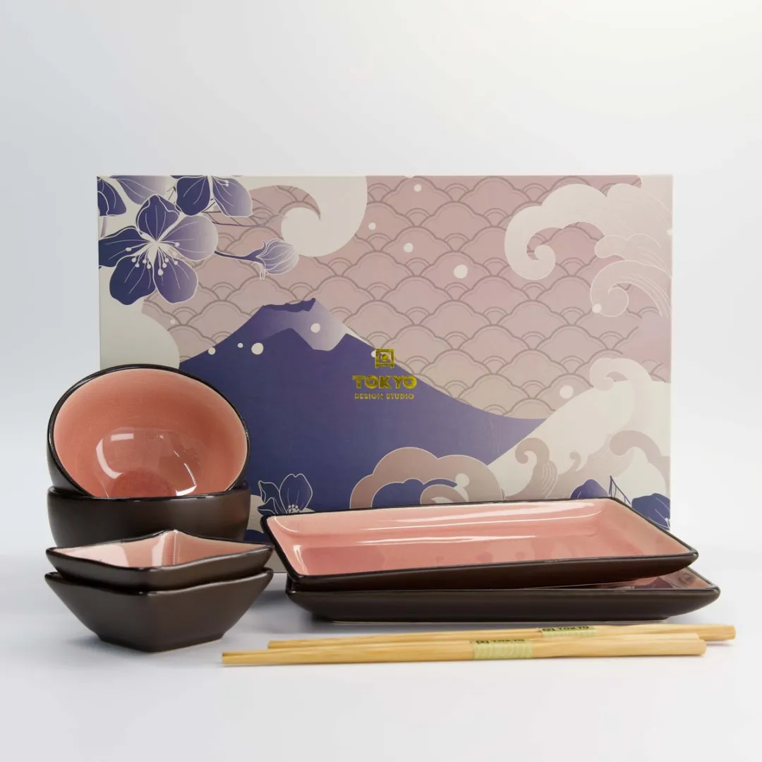 Tokyo Design Studio Glassy Pink Sushi Servies 8-delig