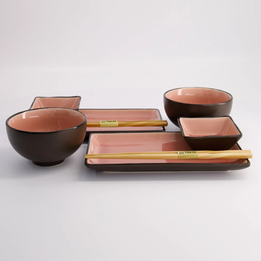 Tokyo Design Studio Glassy Pink Sushi Servies 8-delig - 2 Personen - afbeelding 6 van 6
