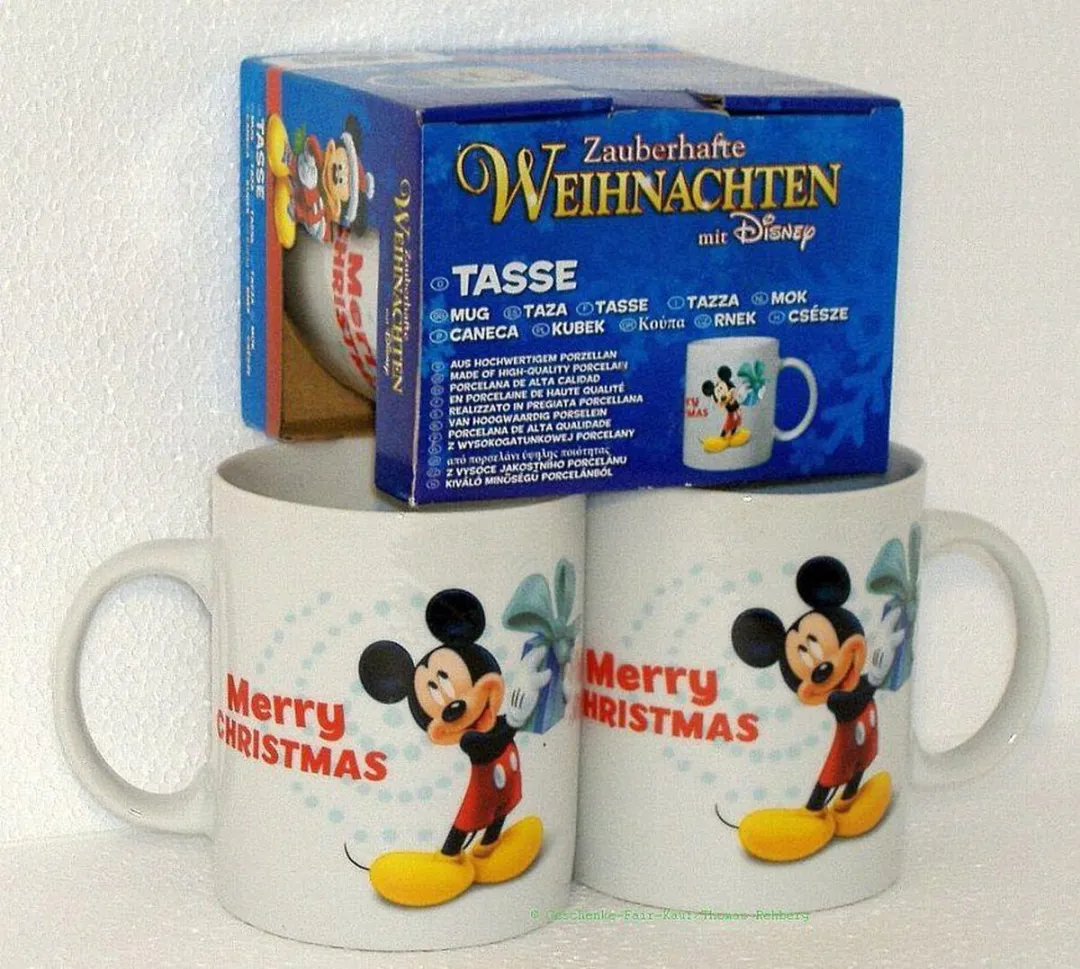 Disney Mickey Mouse Kerstmok - 5 Stuks (300ml) - Rood/Wit/Zwart