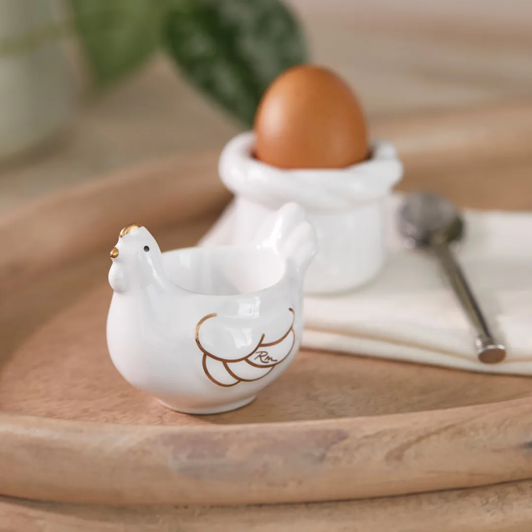 Riviera Maison Eierhouder Paaskip Wit - Keramiek 7x6cm