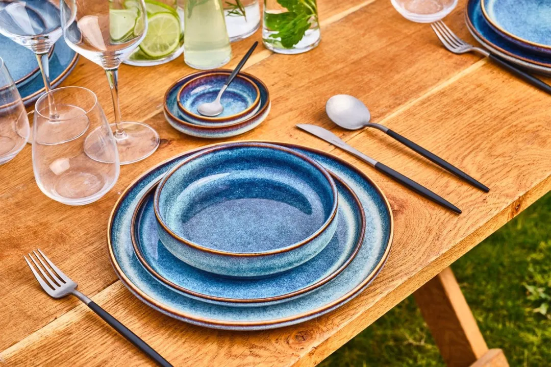 Cosy&Trendy Dinerborden Jade Indigo Blauw - 4-delig Ø27cm