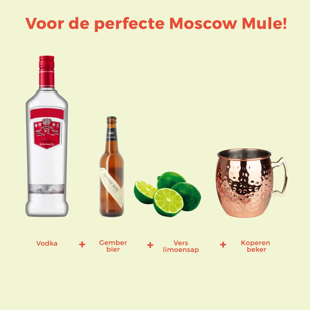 KitchenBrothers Moscow Mule Bekers 500ml - 2 Stuks - Koper