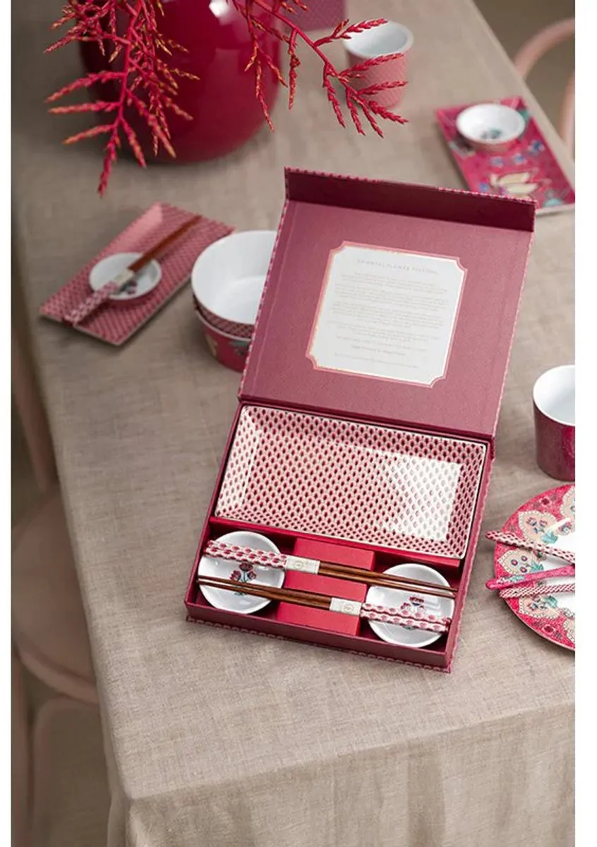 Pip Studio Sushi Giftset 51033271 - 6 Stuks - Donkerroze