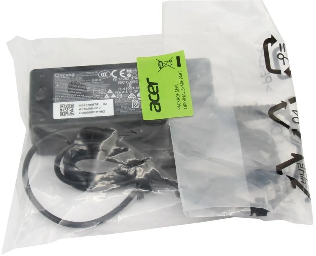 Acer KP.04501.022 Oplader 45W - Zwart