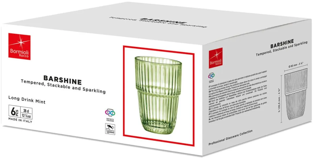Bormioli Rocco Barshine Waterglas 380ml - 6 Stuks - Groen