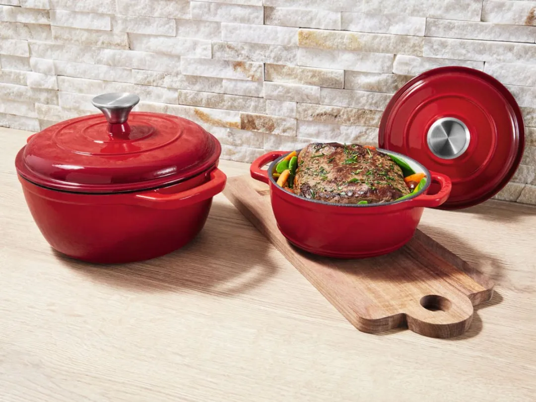 SILVERCREST Gietijzeren Braadpan 16cm - 1,3L - Rood - afbeelding 3 van 3