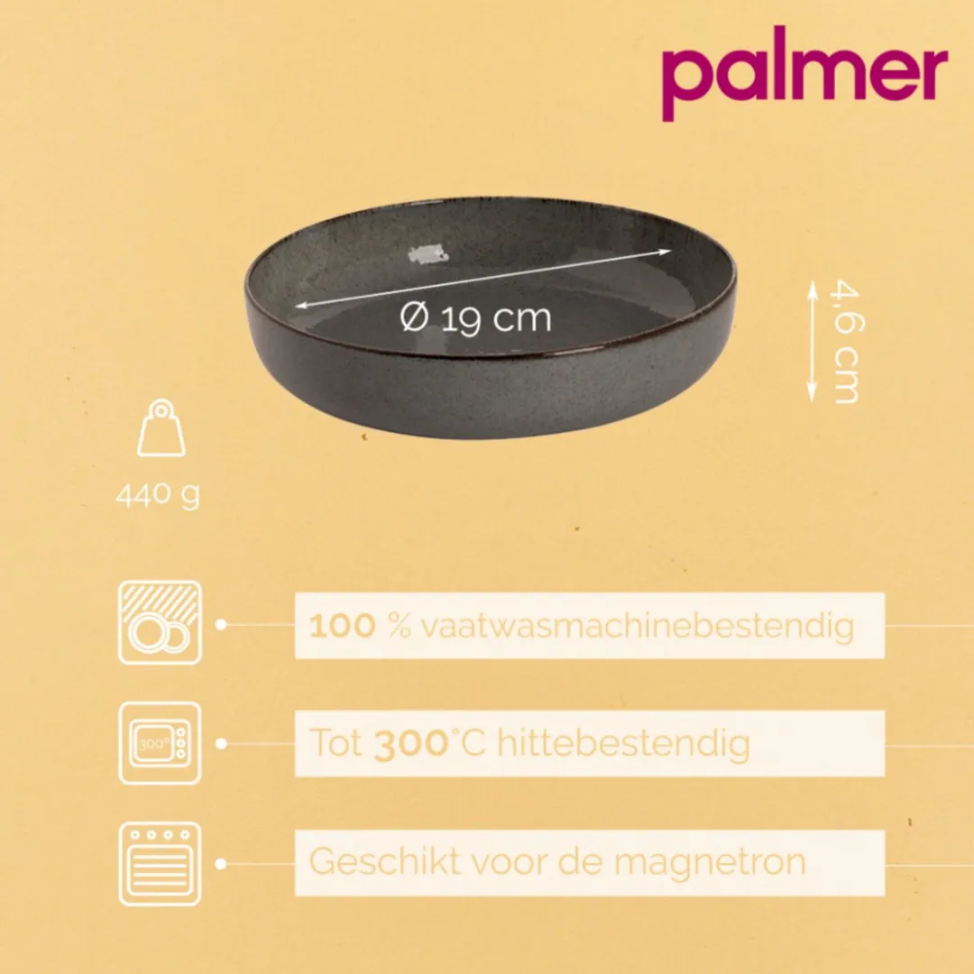 Palmer Antigo Pastabord 19cm - 2 Stuks - Blauw/Grijs