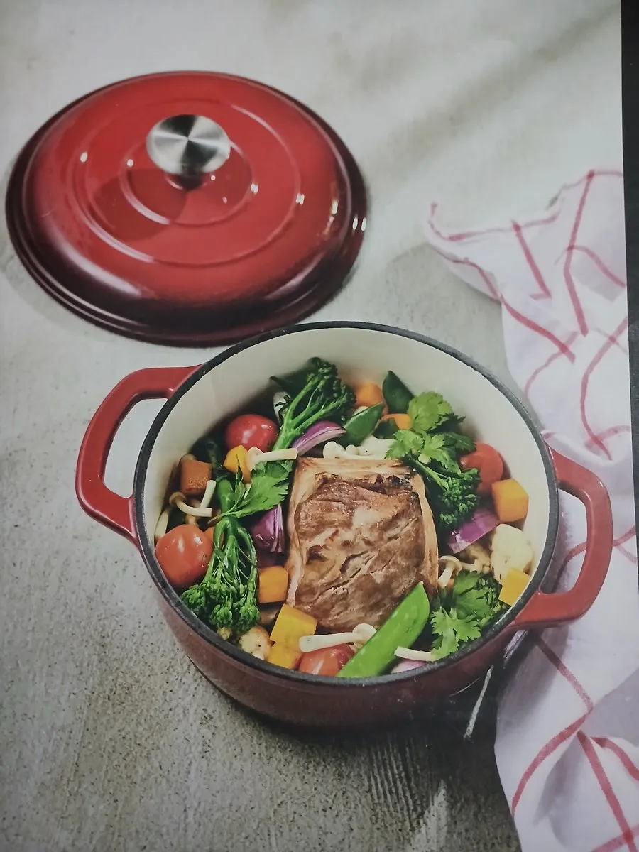 Cosy&Trendy Braadpan Gietijzer 24cm - 3L - Rood - afbeelding 2 van 2