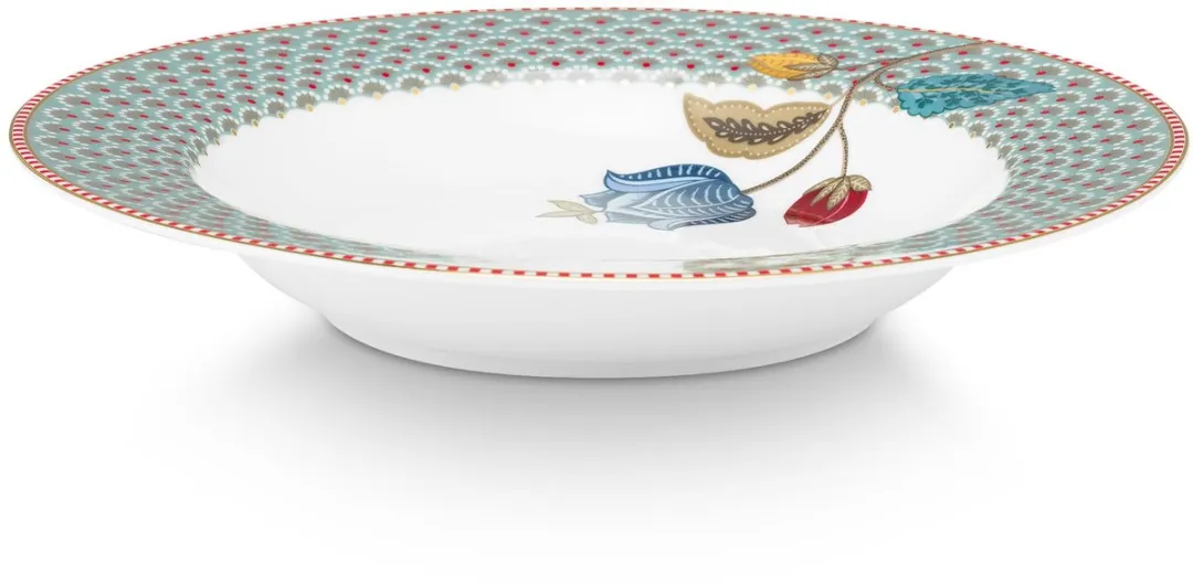 Pip Studio Blooming Tales Diep Bord 21.5cm - Blauw