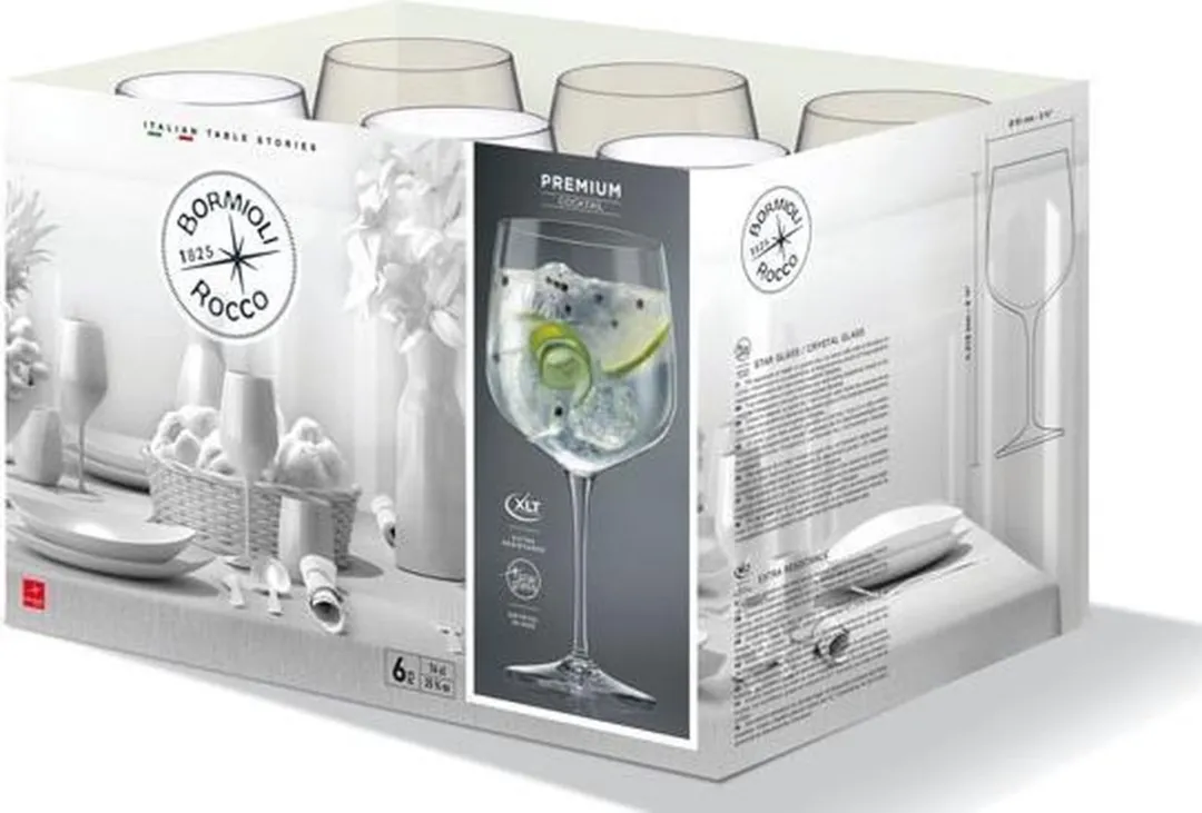 Bormioli Rocco Premium Cocktailglas Gin 76cl Set 6 Stuks - Doorzichtig