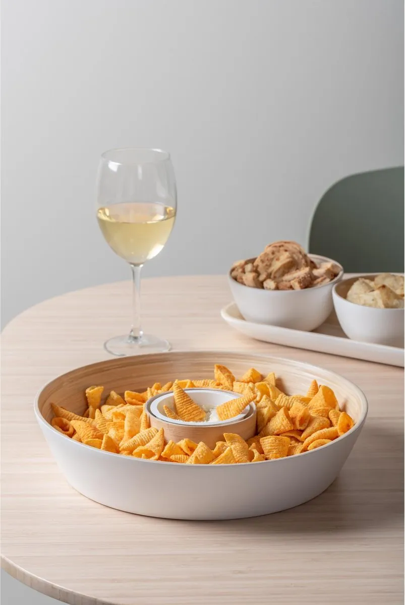 Present Time Puro Chip & Dip Schaal - Wit Ø30cm