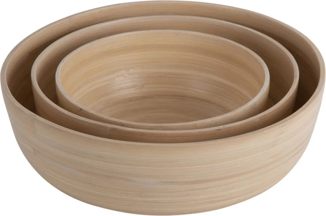 Present Time Puro Round Schaal Bowl Set - Ø30cm - Naturel