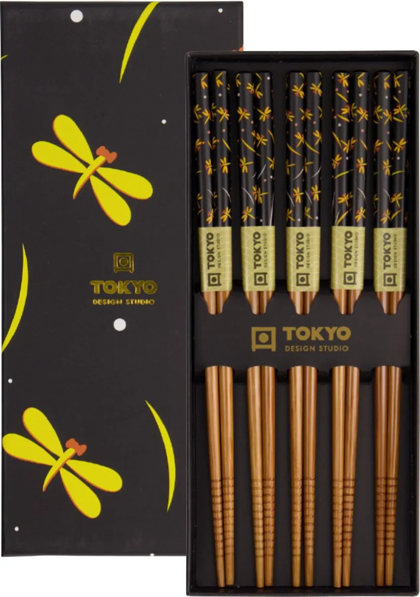Tokyo Design Studio Gele Libelle Eetstokjes Cadeauset