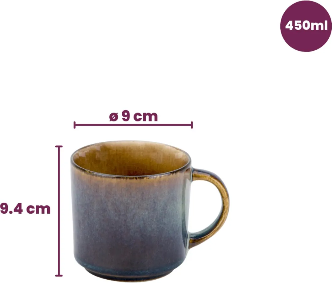 Cosy&Trendy Mok Quintana Amber - Set van 4 - 450ml