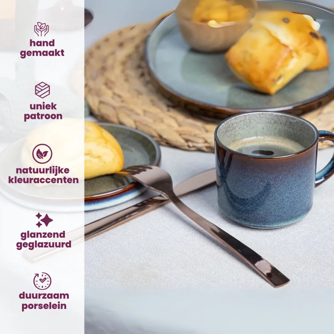 Cosy&Trendy Mok Quintana Amber - Set van 4 - 450ml