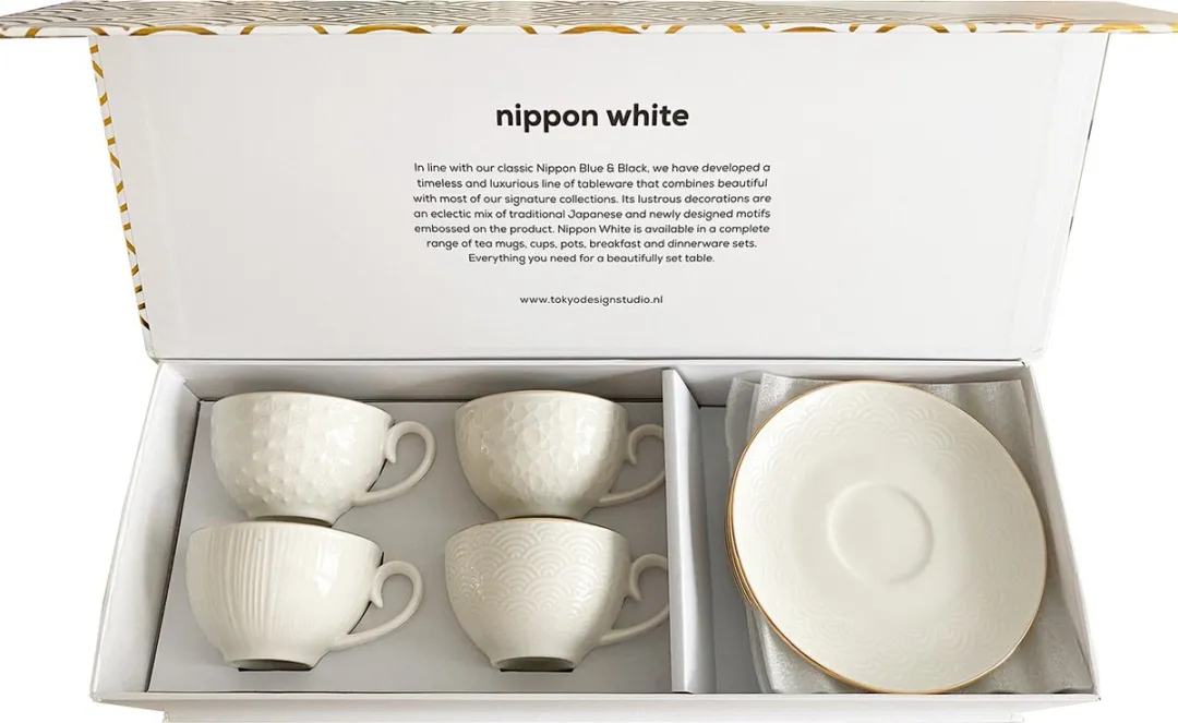 Tokyo Design Studio Nippon White Espresso Kopjes met Schotel