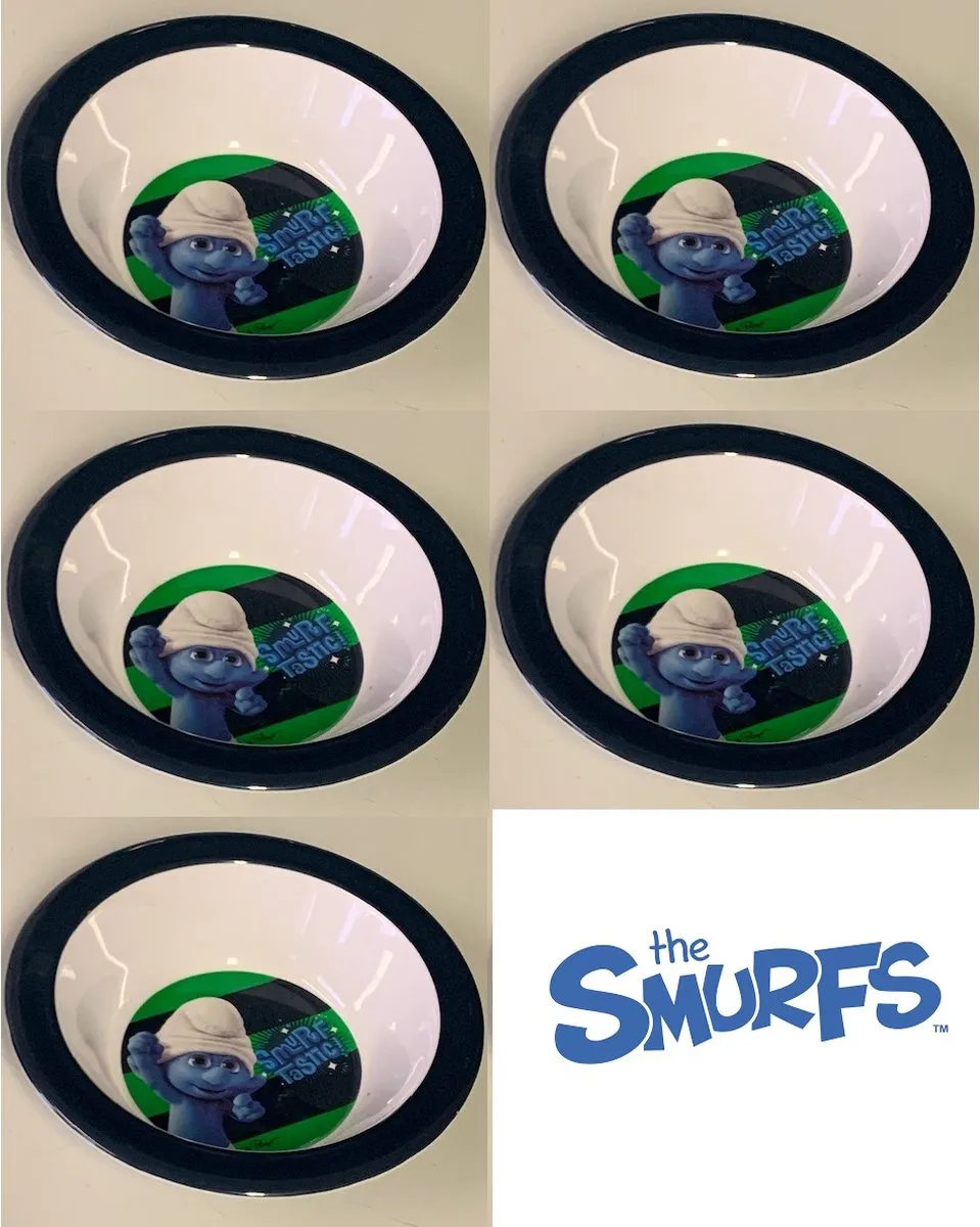 De Smurfen Klungel Smurf Diepe Bordjes - 5 Stuks - Blauw