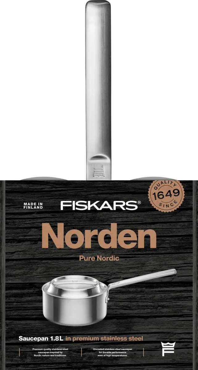 Fiskars Norden Staal Steelpan 1,8L - Zilver - afbeelding 5 van 6