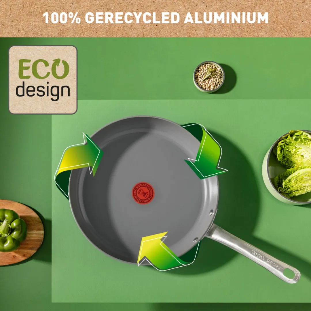 Tefal Renew+ Koekenpan 24cm - Keramisch - Grijs