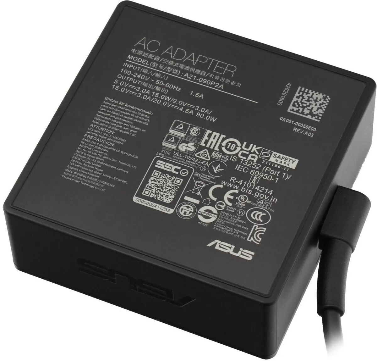 ASUS USB-C Oplader 90W - 0A001-00059500 - Zwart