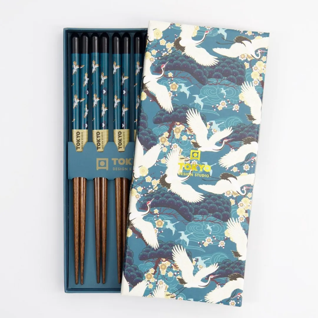 Tokyo Design Studio Bird Eetstokjes 22,5cm - 5 Stuks - Groen