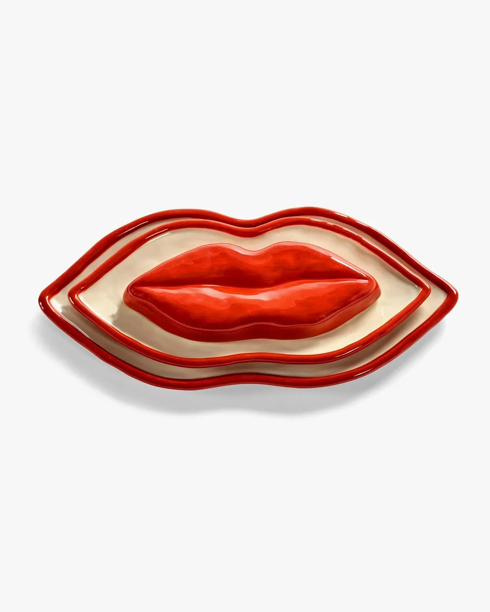 Serax Wouters & Hendrix Lips Schaal Set - 3 Stuks - Rood/Wit
