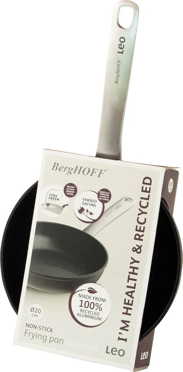 LEO Braadpan antikleef Graphite - Ø 20cm - Zwart - PFAS-vrij