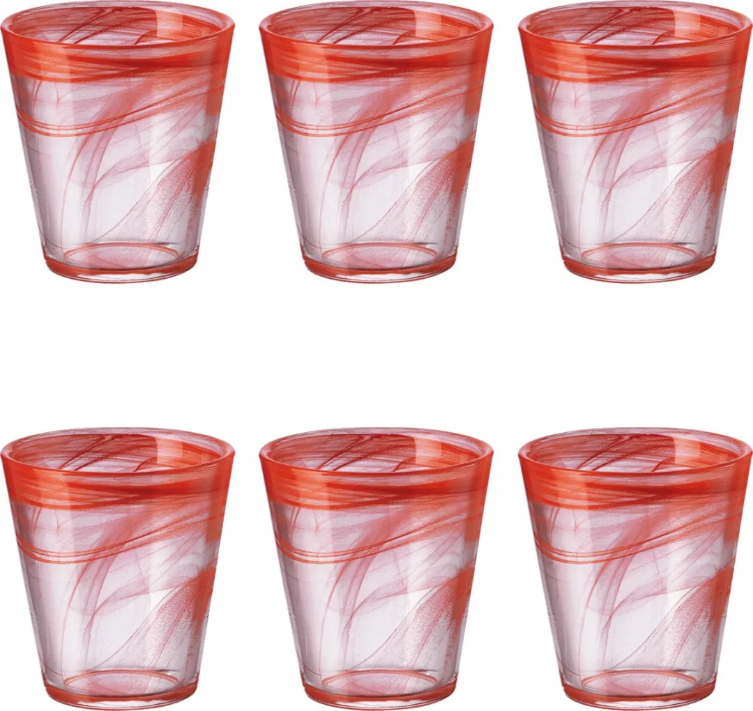 Bormioli Rocco Capri Tumbler 37cl - 6 Stuks Rood