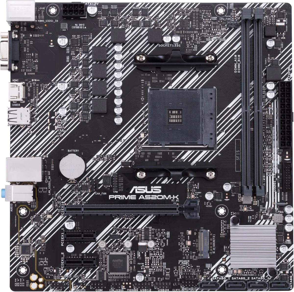 ASUS Prime A520M-K Moederbord - AM4 - Micro-ATX