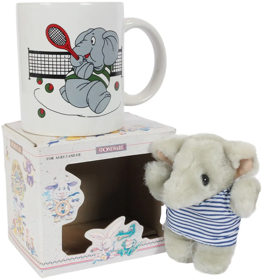 PIA Soft Toys Olifant Mok met Pluche 10cm