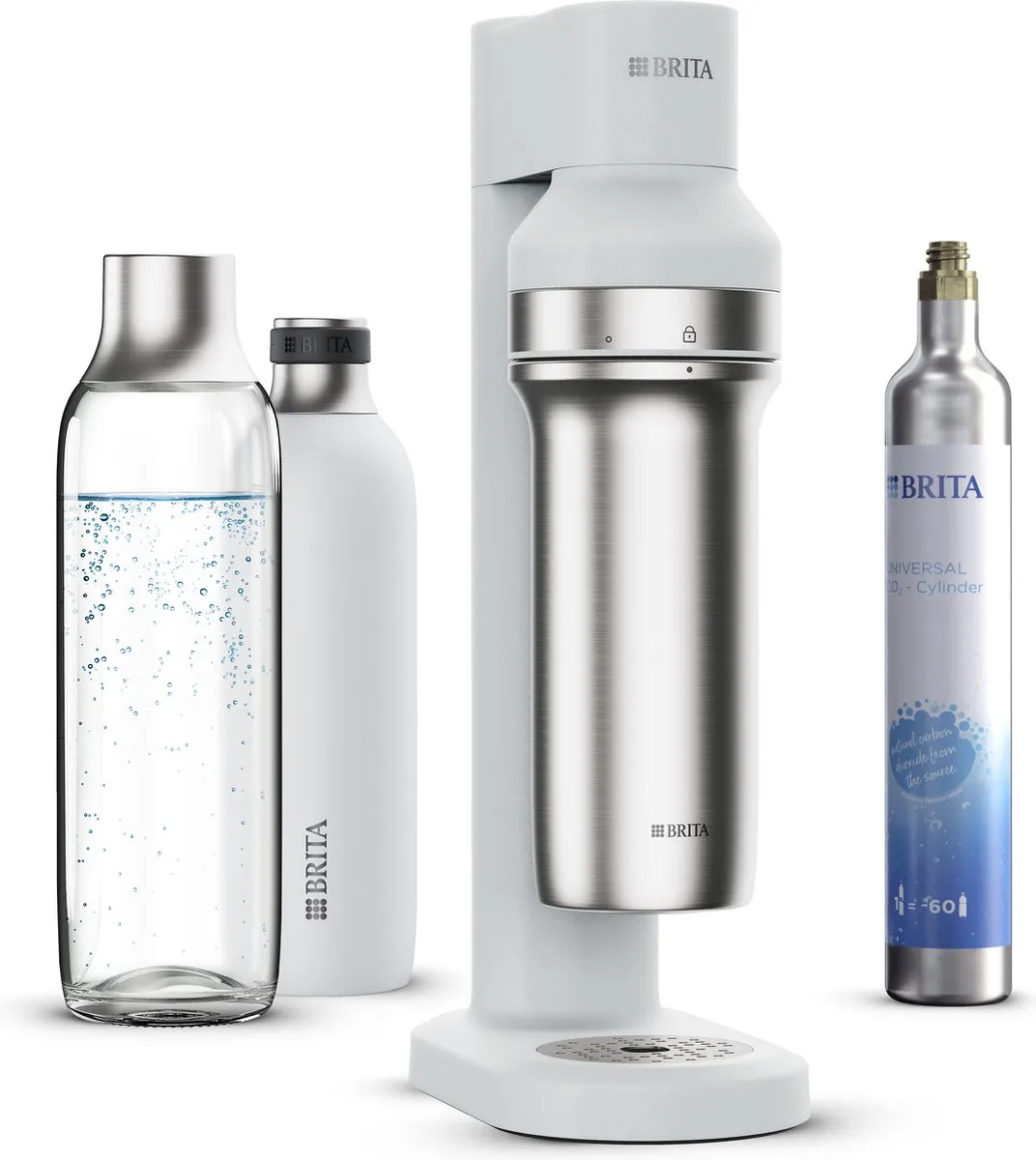 BRITA SodaTRIO 1046730 Bruiswatermachine - Wit - 2 Flesvarianten