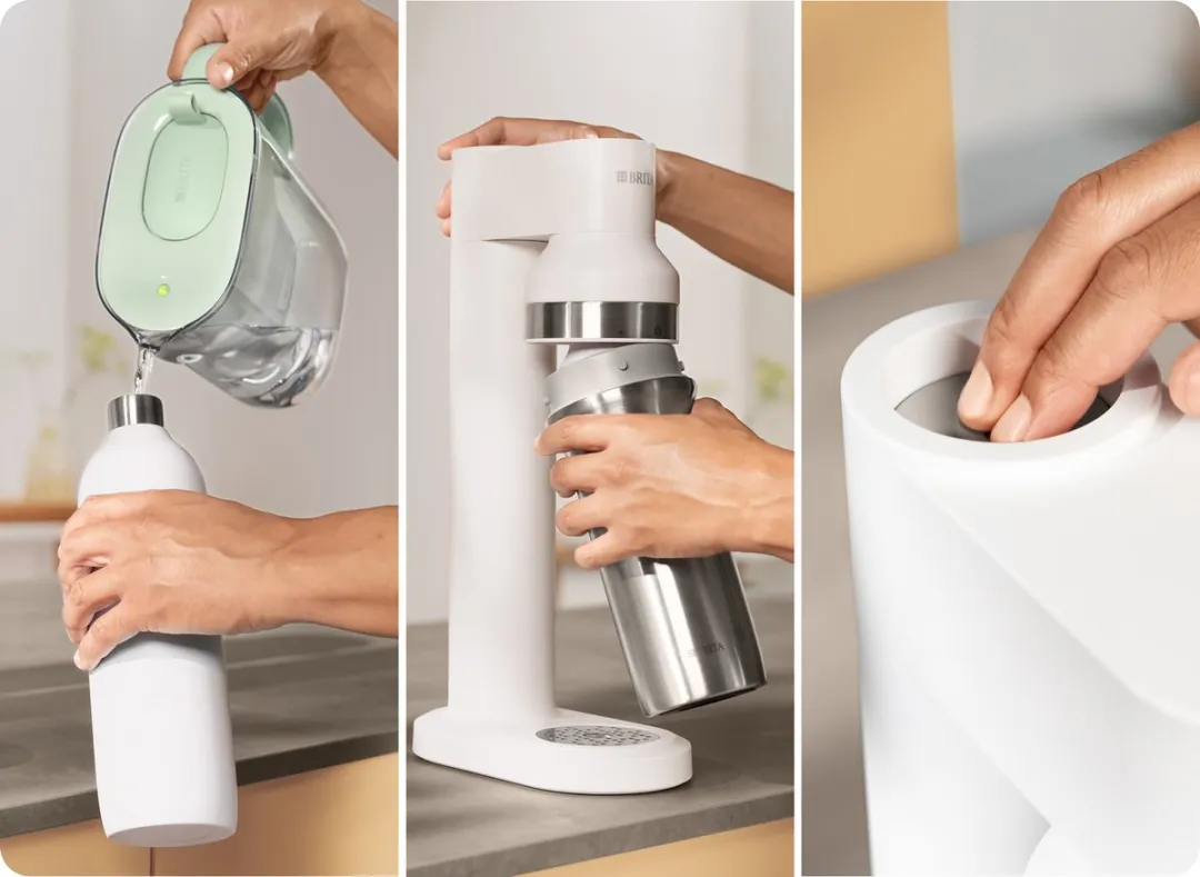BRITA SodaTRIO 1046730 Bruiswatermachine - Wit - 2 Flesvarianten