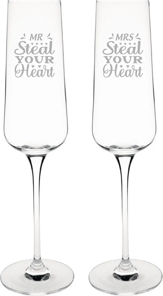 Olympia Champagneglazen Set Mr. & Mrs. Steal Your Heart