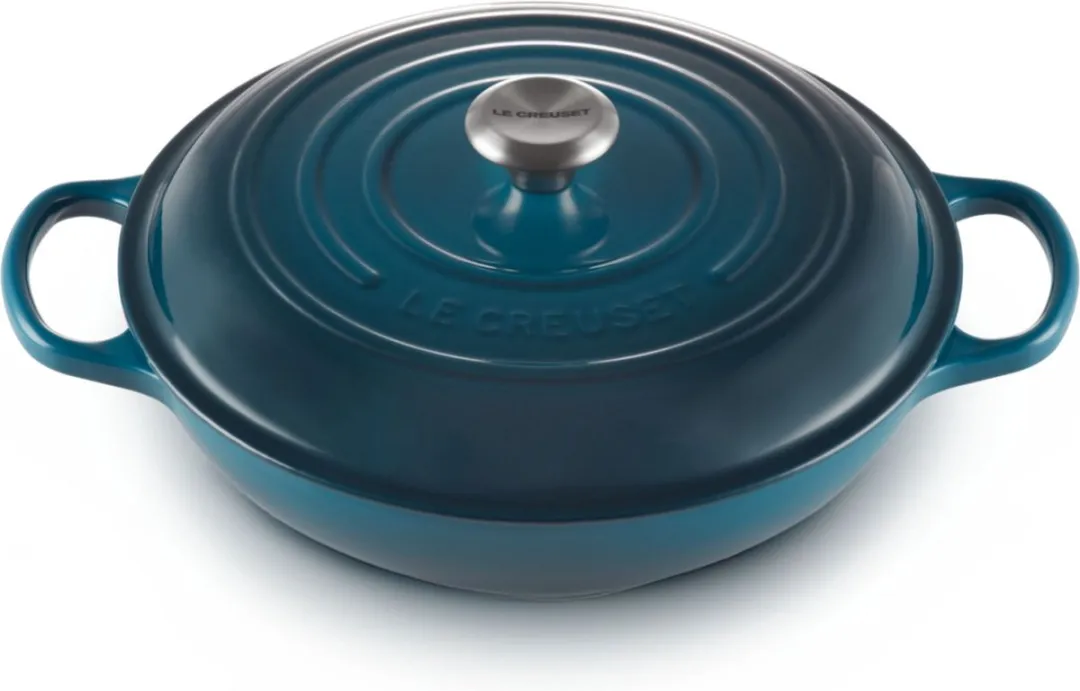 Le Creuset Braadpan Signature Campagnard Deep Teal 30cm - 3,5L - afbeelding 6 van 6