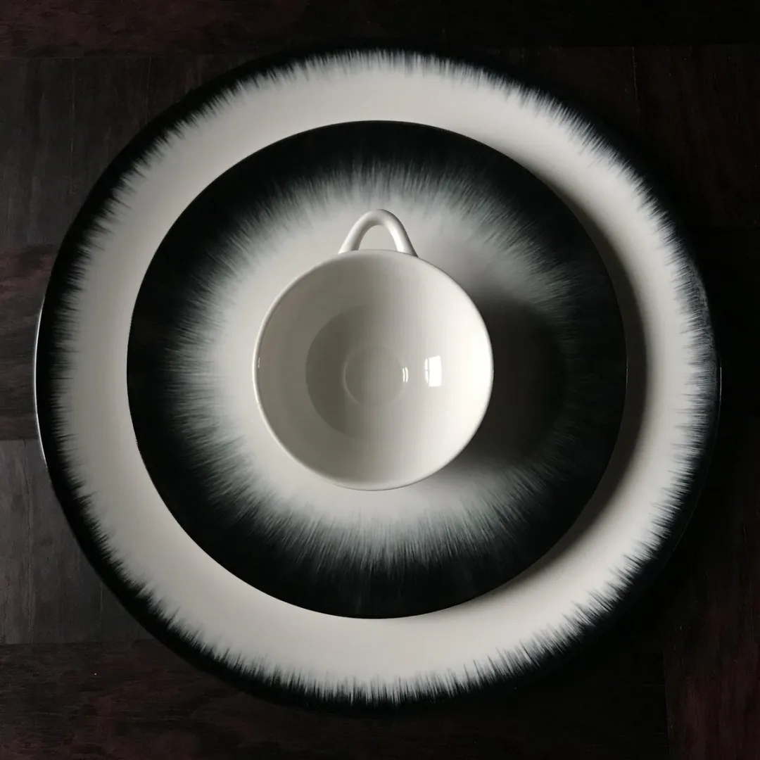 Serax Dé Tableware Ann Demeulemeester Dinerbord Ø24cm - 2-delig Wit/Zwart - afbeelding 6 van 6