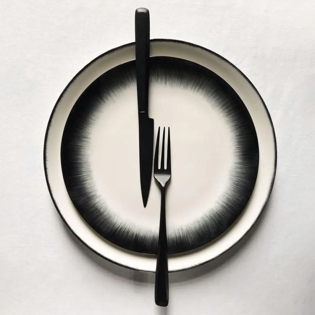 Serax Dé Tableware Ann Demeulemeester Dinerbord Ø24cm - 2-delig Wit/Zwart