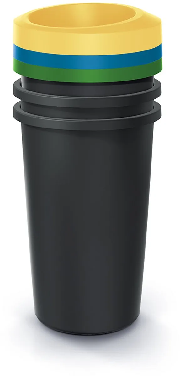 Prosperplast NRBO25S3 Set Ronde Afvalbakken 25L - 3 Stuks