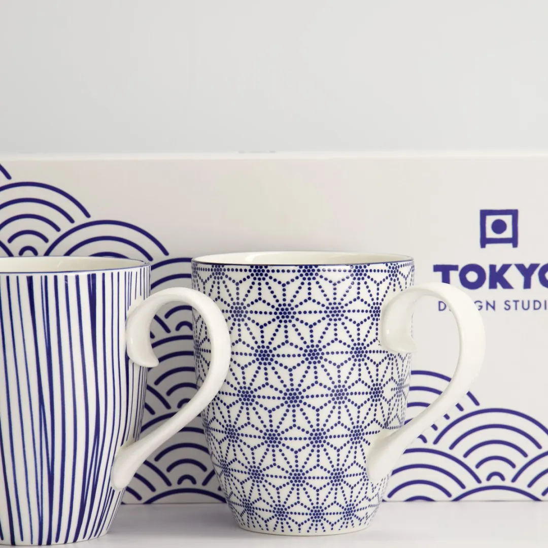 Tokyo Design Studio Nippon Blue Mokken - 2x 380ml - Geschenkset