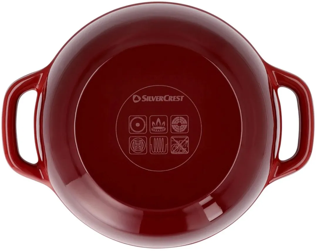 Silvercrest Gietijzeren Braadpan 16cm - 1.05L - Rood - afbeelding 3 van 3