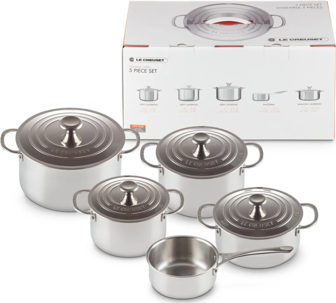 Le Creuset Signature RVS Pannenset 5-delig - Zilver