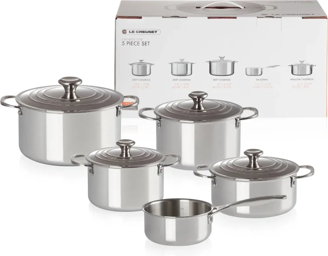 Le Creuset Signature RVS Pannenset 5-delig