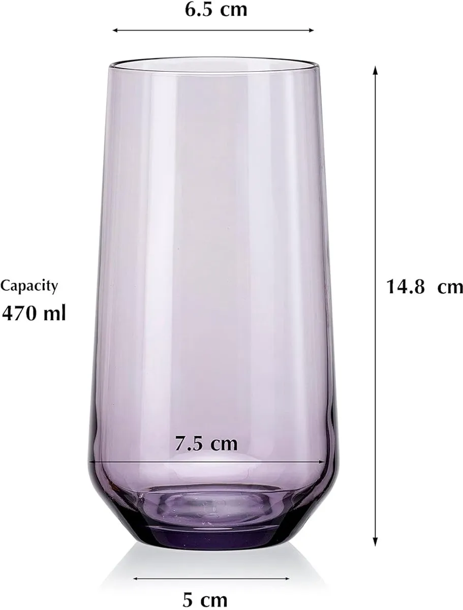 Pasabahce Allegra Longdrinkglazen 470ml - 3 Stuks - Paars