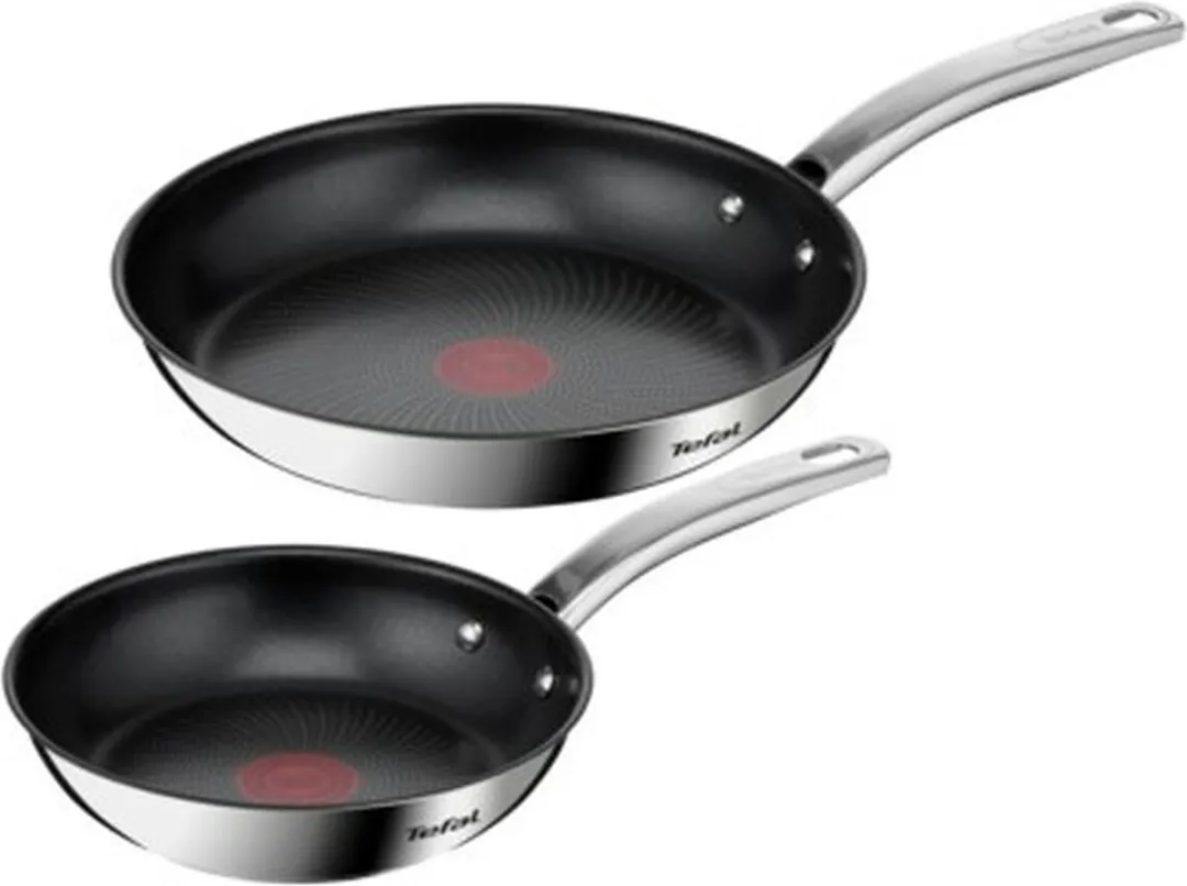 Tefal Duetto+ Pannenset - 2 Koekenpannen Ø24/28cm - Roestvrijstaal