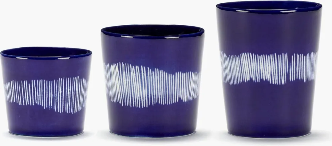 Serax Ottolenghi Feast Espressokop - Donkerblauw/Wit - 4 Stuks