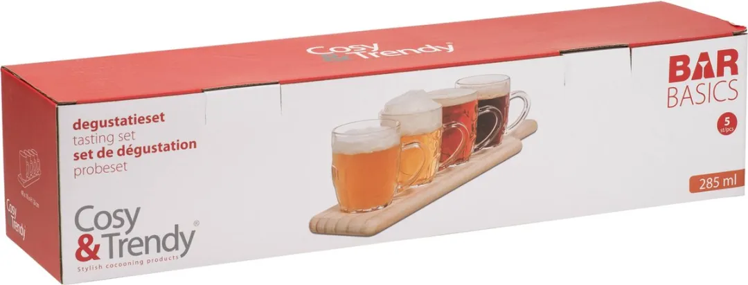 Cosy&Trendy Bierglazen Set - 5 Stuks Transparant